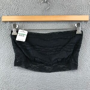 New Free People Black Lace Bandeau Bra Top Size L Strapless Layering